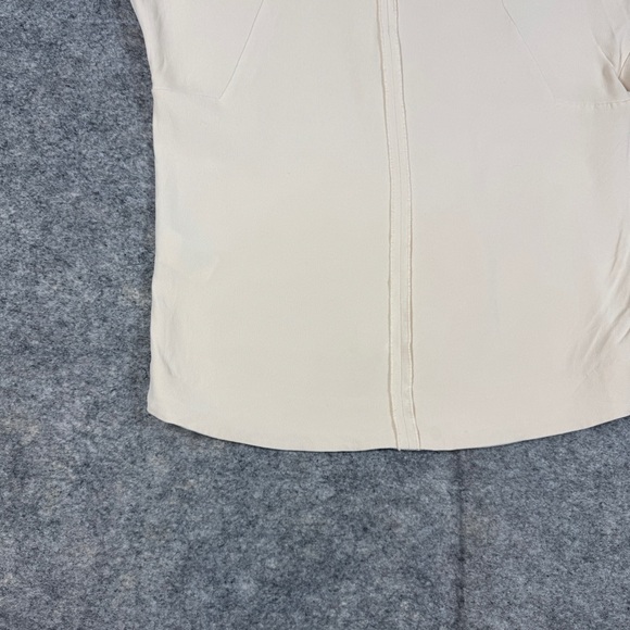 COS Cream Minimalist Quiet Luxury Blouse Size S Cap Sleeve Back Zip Modern Top - Picture 10 of 14